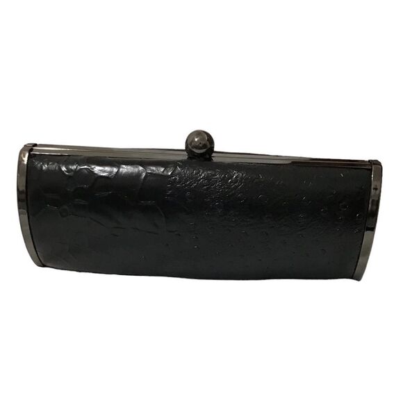 Jessica McClintock Black Croc Print Clutch - Picture 1 of 7
